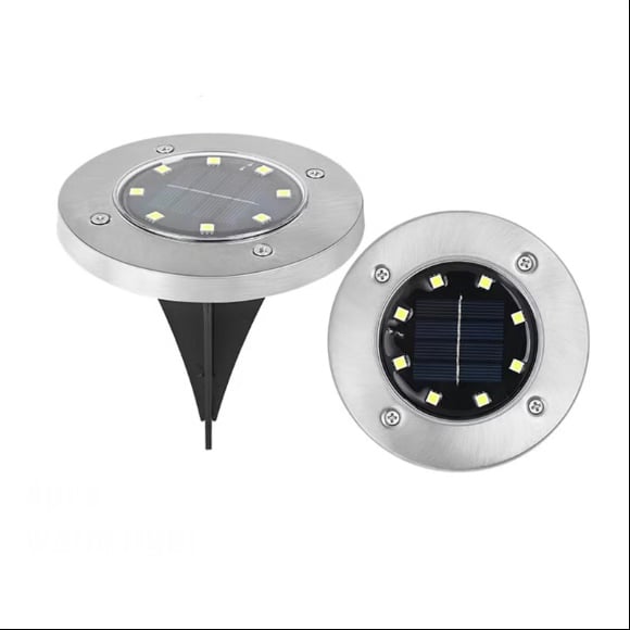 Solar Powered 8-LED Ground Lights | Outdoor Pathway Lighting