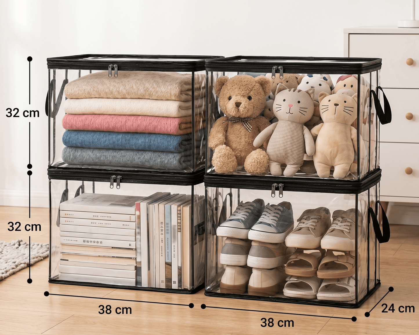 Large Heavy-Duty Thick Plastic Clear Storage Bag for Clothes, Moving & Storage