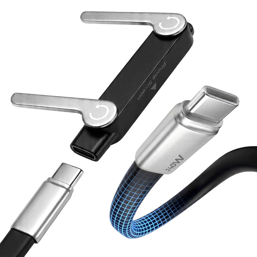 ⚡ Fast Charging Cable 🚀240W Fast Charging + Hidden Foldable Phone Stand