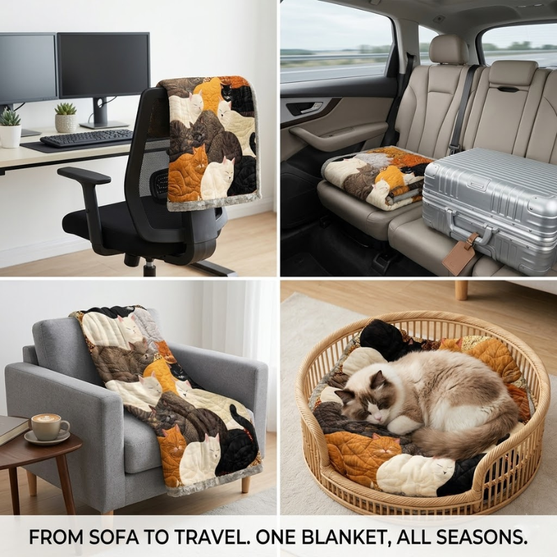 Sleeping Royal Cat Blanket- Premium Blanket