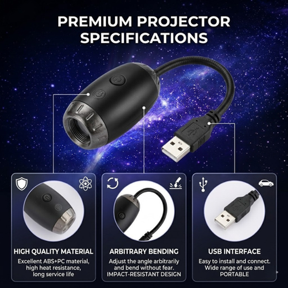 🚗USB Car Roof Star Projector Night Light with 360° Rotation & Flexible Gooseneck 🌟
