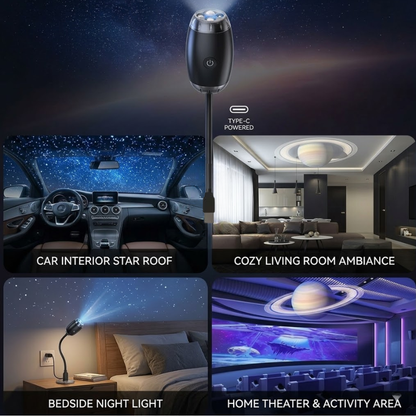 🚗USB Car Roof Star Projector Night Light with 360° Rotation & Flexible Gooseneck 🌟