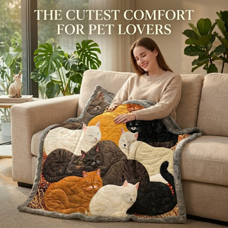 Sleeping Royal Cat Blanket- Premium Blanket