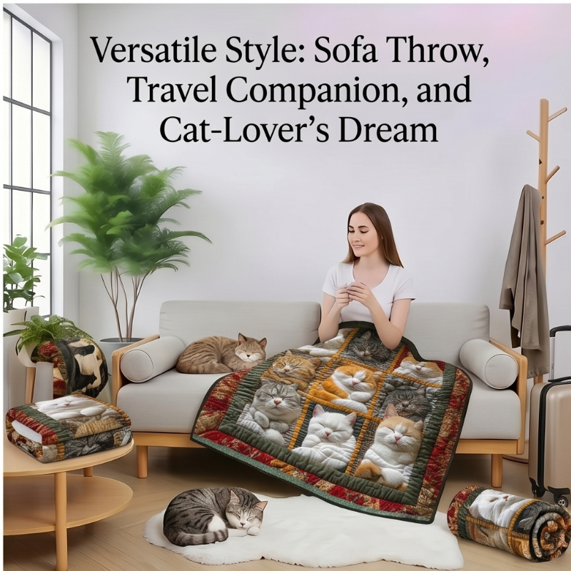 Sleeping Royal Cat Blanket- Premium Blanket