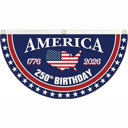 🗽USA 250th Anniversary Flag Half Round Banner🦅
