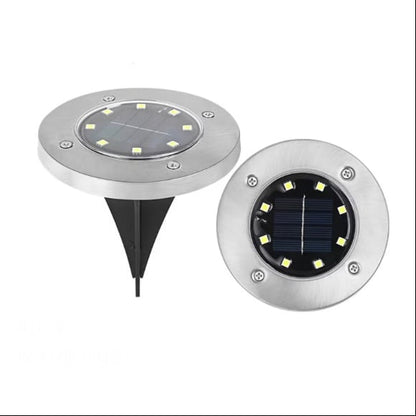 Solar Powered 8-LED Ground Lights | Outdoor Pathway Lighting