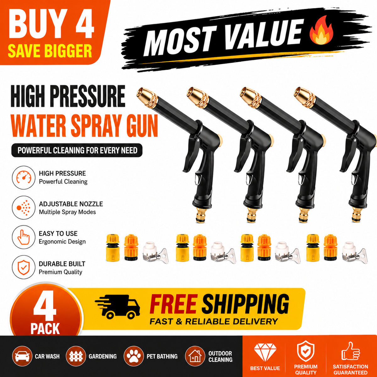 🔥Hot Sales 49% OFF💦Powerful High-Pressure Home Car Wash & Garden Sprayer