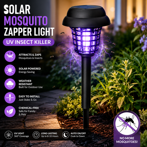 Solar Mosquito Zapper Light – Outdoor Garden Stake Lamp, UV Insect Killer