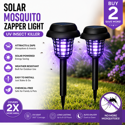Solar Mosquito Zapper Light – Outdoor Garden Stake Lamp, UV Insect Killer