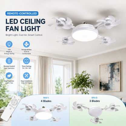 🎁Hot Sale 50% OFF✨Remote-Controlled LED Ceiling Fan Light