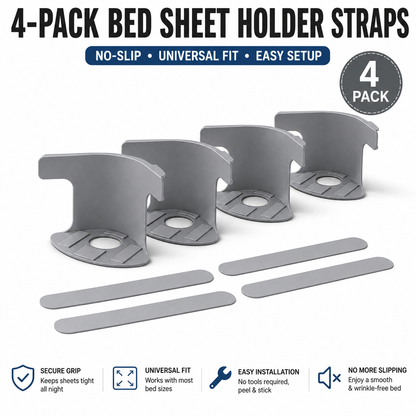 🔥4-Pack Universal Heavy-Duty Bed Sheet Holder Straps No-Slip Peace of Mind