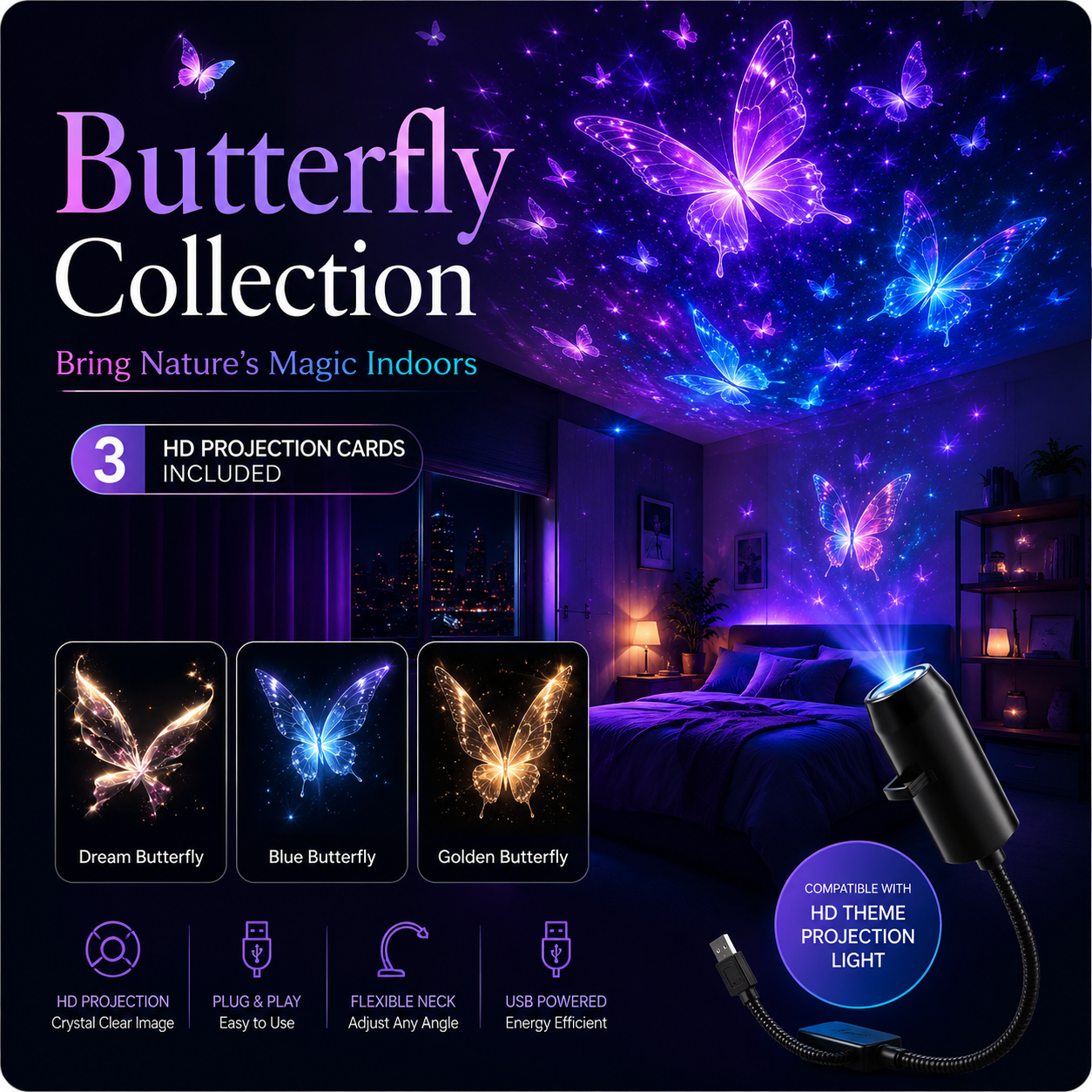 ✨ HD Theme Projection Light