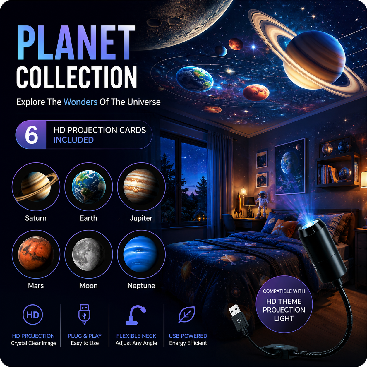 ✨ HD Theme Projection Light