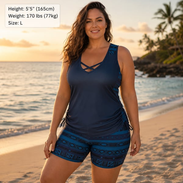 ⏰LAST DAY 60% OFF - Miraclesuit Women's Tummy Control Tankini Set with Built-In Bra – Flattering Boho Swimwear with Shorts🔥 Buy 2 Free Shipping