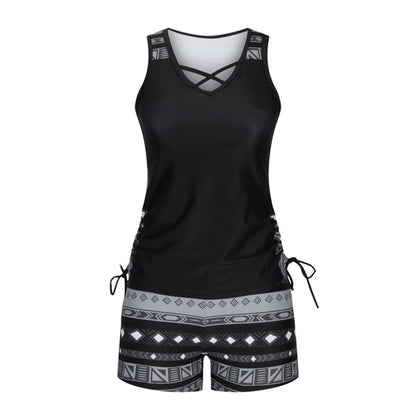 ⏰LAST DAY 60% OFF - Miraclesuit Women's Tummy Control Tankini Set with Built-In Bra – Flattering Boho Swimwear with Shorts🔥 Buy 2 Free Shipping