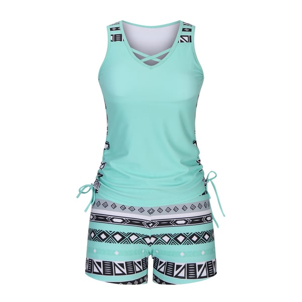 ⏰LAST DAY 60% OFF - Miraclesuit Women's Tummy Control Tankini Set with Built-In Bra – Flattering Boho Swimwear with Shorts🔥 Buy 2 Free Shipping
