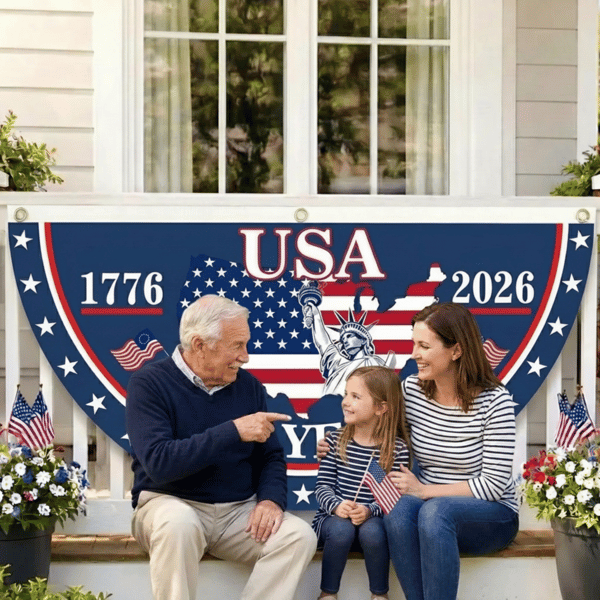 🗽USA 250th Anniversary Flag Half Round Banner🦅