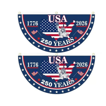 🗽USA 250th Anniversary Flag Half Round Banner🦅