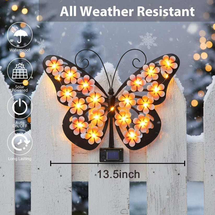 🔥2026 Hot Sales 50% OFF🔥Solar Lights Outdoor Metal Butterfly Wall Decor