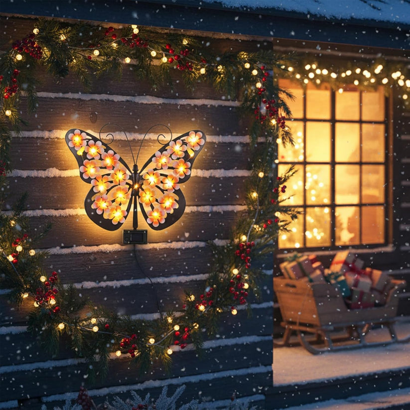 🔥2026 Hot Sales 50% OFF🔥Solar Lights Outdoor Metal Butterfly Wall Decor