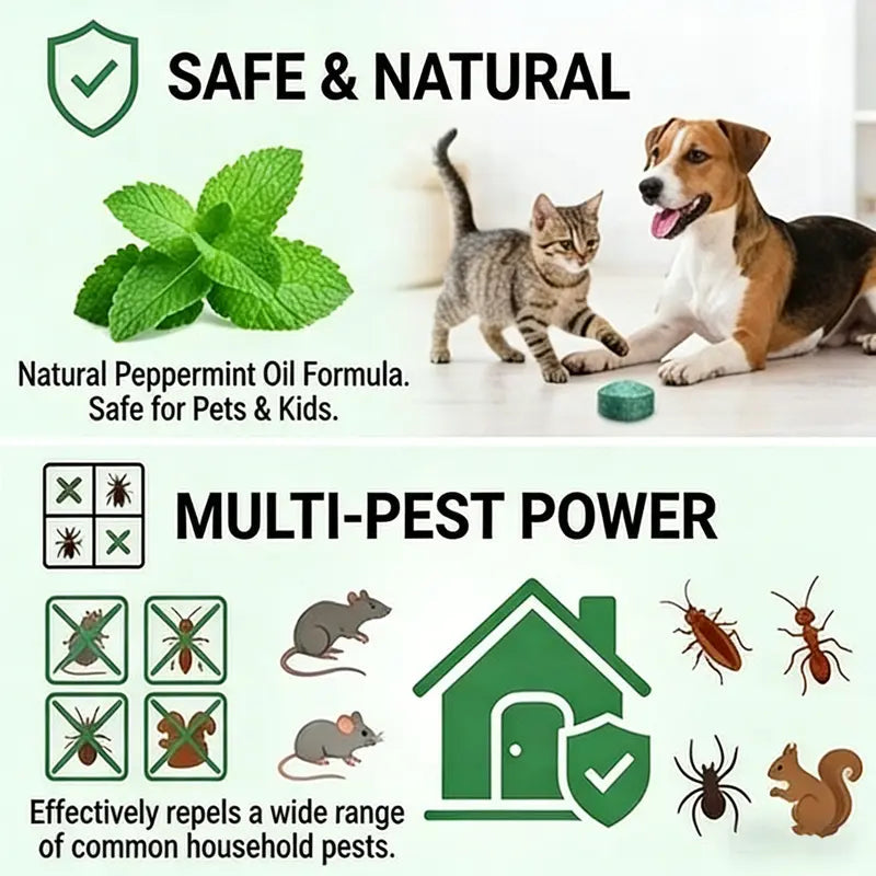 🦟 50% OFF NOW!🔇 🟢 Natural Peppermint Rodent Repellent Tablets