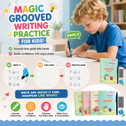 💥LAST DAY SALE 60%OFF💥📚MagicBook | Kids Practice Copybook Set (4Pcs/Set)