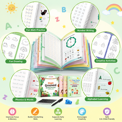 💥LAST DAY SALE 60%OFF💥📚MagicBook | Kids Practice Copybook Set (4Pcs/Set)