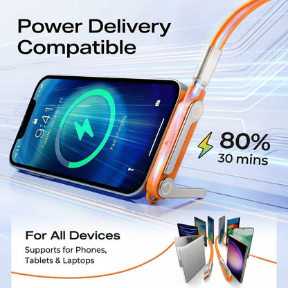 ⚡ Fast Charging Cable 🚀240W Fast Charging + Hidden Foldable Phone Stand