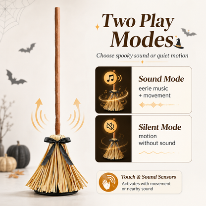 💥Halloween Sale 49% OFF🧙‍♀️🪄Floating Witch's Broom – Haunted Dancing Broom