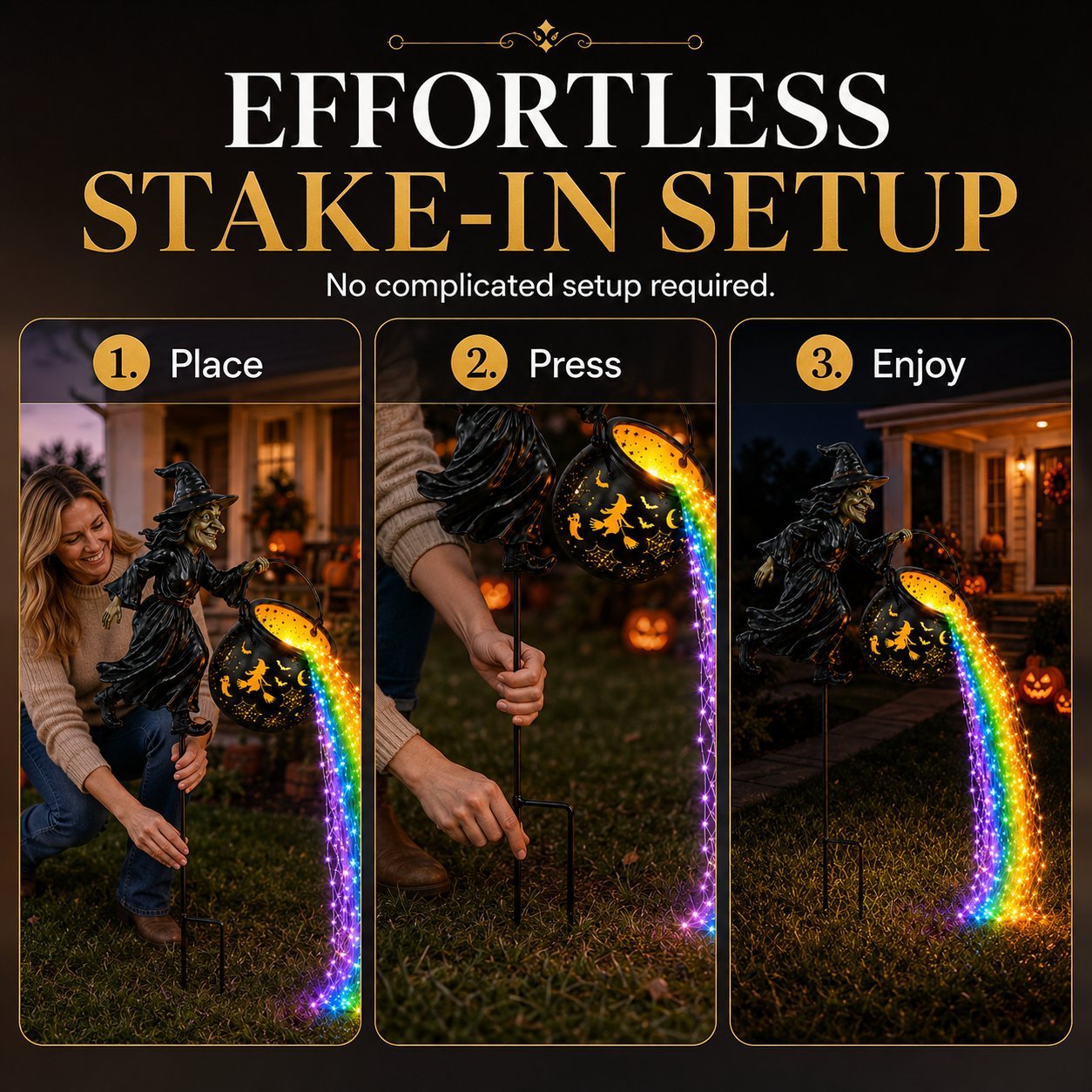 🔥LAST DAY 50% OFF -Halloween Witch Cauldron Garden Light