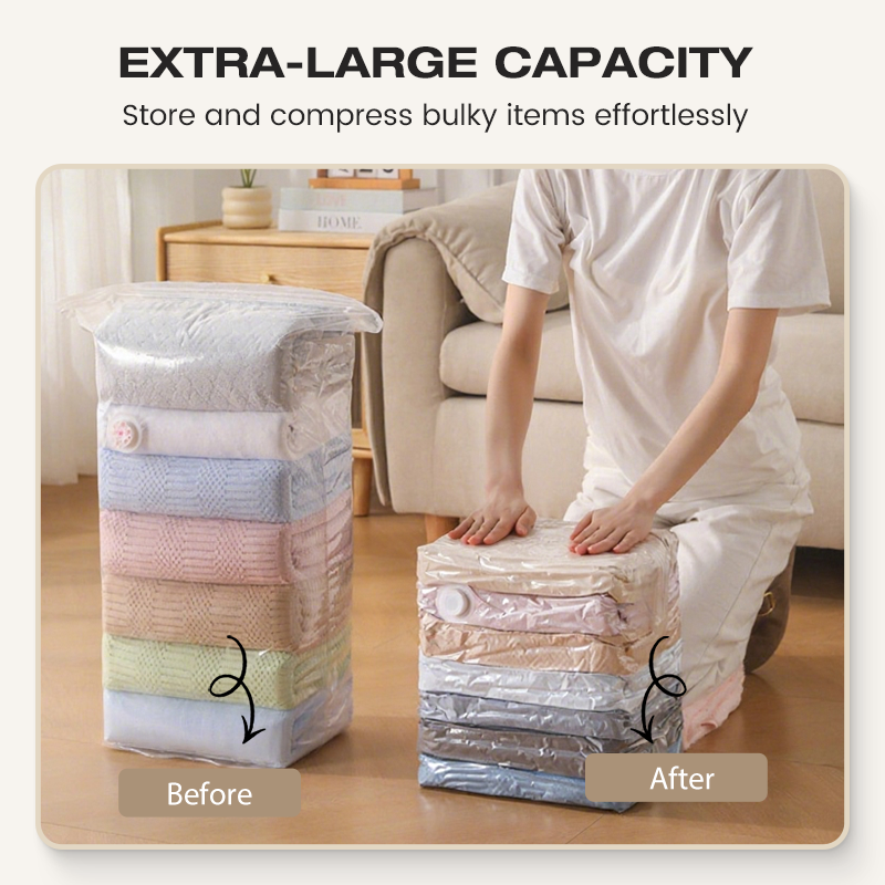 ◼️No-Pump Large Vacuum Storage Compression Bags☄️Most practical☄️Most cost-effective