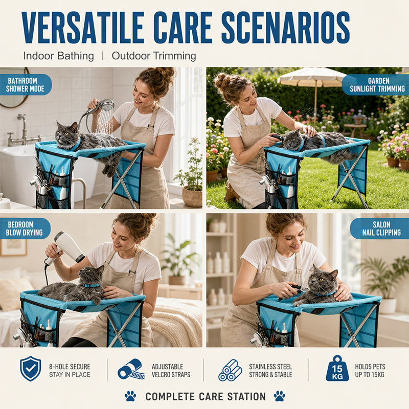 ⏳Last Day Sale⏰2-in-1 Foldable Pet Grooming Bed🐱🐶🛋️